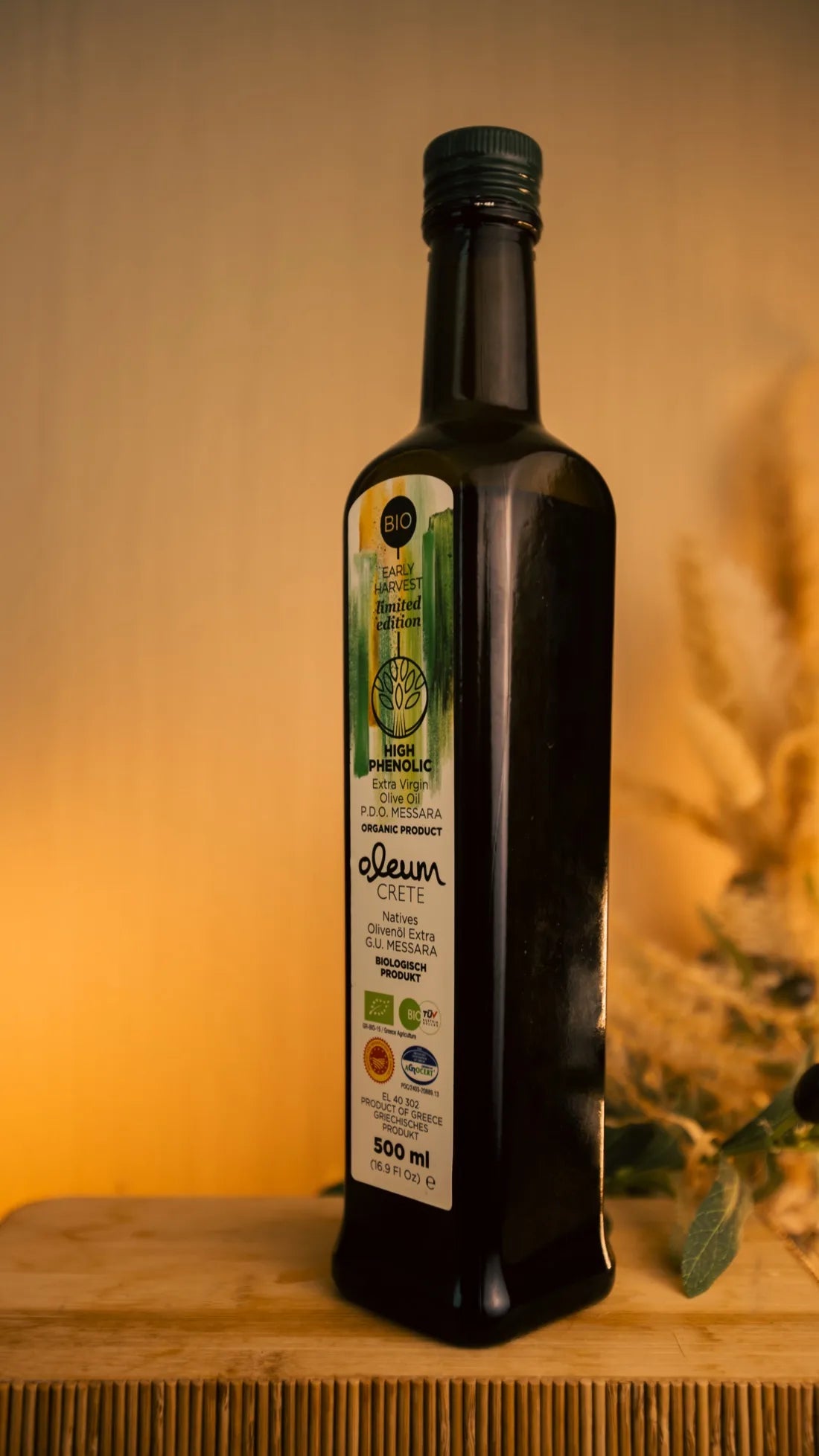 Oleum Crete Organic Early Harvest Olive Oil 500ml — view 2